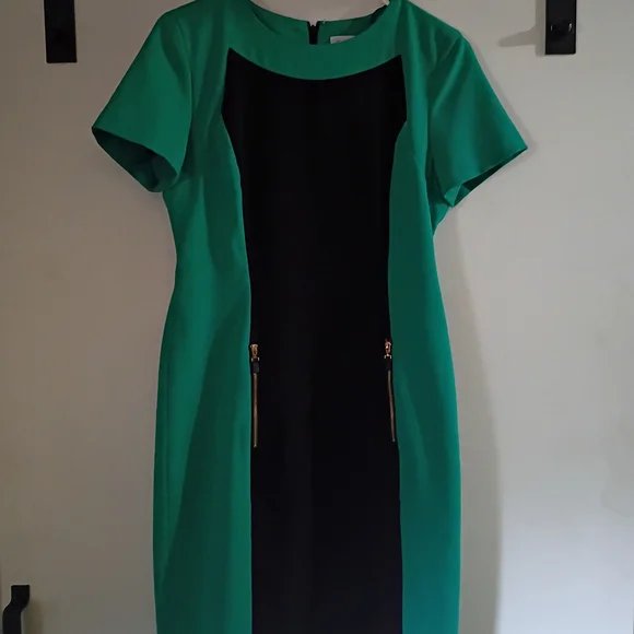 Calvin Klein Green and Black Mini Dress - Picture 3 of 11